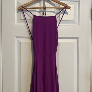 Lulu's Vibrant Purple Backless Dress
